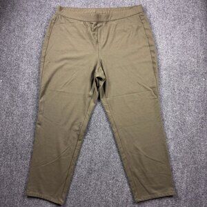 J.Jill Pants Ponte Slim Leg Women's Large Olive Pull On Ankle Cropped Comfort